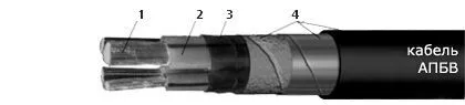 Кабель АПБВ 3х4+1х2,5